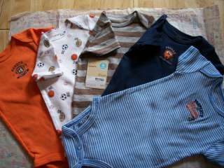 CARTERS 5 PACK BODYSUITS ONESIES BABY BOY NWT SPORTS  
