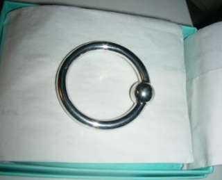   Sterling Silver Baby Rattle Single Circle Teething Ring box ++  