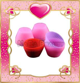 Jelly Muffin Silicone Round Cup Cake Mold Baking 12Pcs  