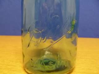 Vintage I 9 Blue Ball Mason Quart Glass Jar & Lid S74  