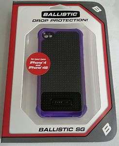 NEW BALLISTIC SG CASE SKIN PURPLE AND BLACK FOR APPLE IPHONE 4 4S 