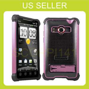 Sprint HTC Evo 4G AGF Ballistic SG Case w/ Kickstand   Pink / Black 