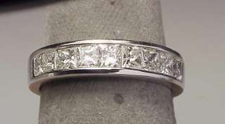 14K White Gold 1.00 Ct. Princess Diamond Band Ring  