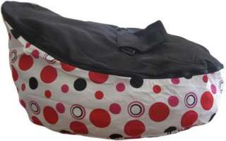   Kids Portable Bean Bag Seat / Snuggle Bed   Pink dot/Black  