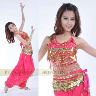 FQ SEXY APRON BELLY DANCE COSTUME TOP +ROTARY PANTS BD 025 COSTUME 