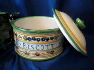   BEE Italian Pottery BISCOTTI JAR Canister ITALY ~ GORGEOUS  
