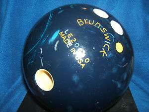 BRUNSWICK RHINO PRO DARK BLUE SWIRL MARBLED 16 POUND BOWLING BALL W@W 