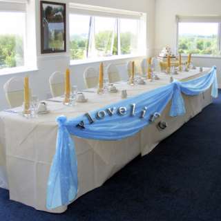 5M Sky Blue Organza Swags For Wedding Top Table Bows  