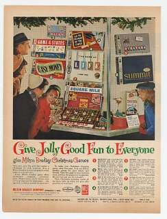 1962 Milton Bradley Board Games Christmas Print Ad  
