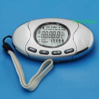 Mini Pedometer Step Counter Fat Analyzer Clock Alarm N  
