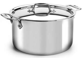 New. All Clad Stainless Steel 8 Quarts Stock Pot W/ Lid  