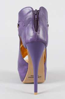 NIB Liliana India Purple Peep Toe Ankle Boots   Size 6.5  