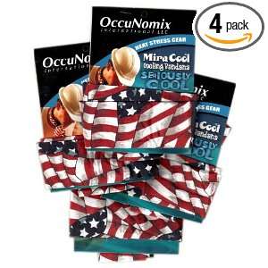 MiraCool American Flag Cooling Bandanas. Pack of 4 Bandanas   Reusable