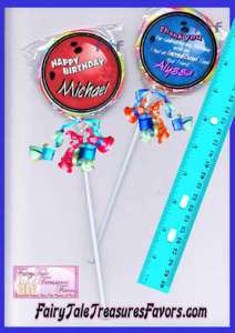 Extra Large Personalized Whirly Lollipop Bowling Birthday Party Favors