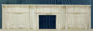   FIREPLACE Wall MANTLE w CUPBOARDS Old White Paint KENTUCKY Country