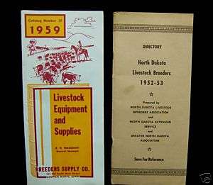 LIVESTOCK NORTH DAKOTA BREEDERS DIRECTORY 1952 1953 & EQUIPMENT 
