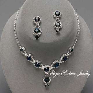   Bridesmaid Prom Crystal Necklace Set ~ Elegant & chunky jewelry  