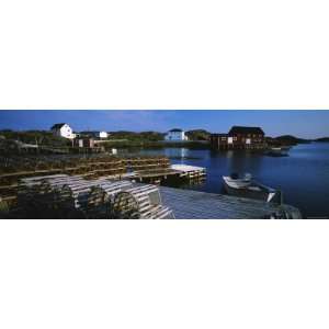 Stack of Lobster Traps at a Dock, Change Islands, Newfoundland and 