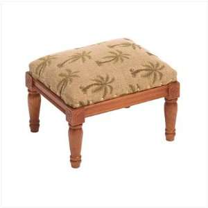  Tropical Print Vanity Stool with Palm Trees
