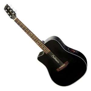   Solitaire ECR1B L Electro Acoustic Left Hand Guitar, Black  