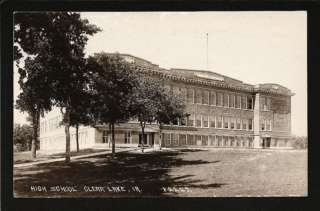Clear Lake Iowa IA c1910 RPPC Old High School Building  
