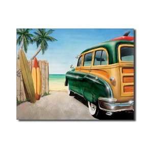   Beach Woody Surfboards Retro Vintage Tin Sign Poster