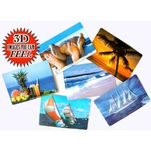 3D Warm Weather Tropical Beach Vacations Themed Postcards   Collectors 