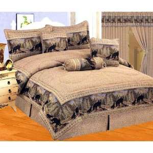   Wild Black BEAR Comforter Set Cabin Bed in a bag CAL KING Size Bedding
