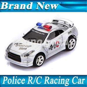 New High Speed Radio Mini Remote Control R/C Police Car with LED Light 