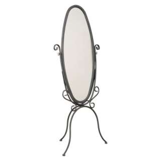 Metal Scroll Cheval Mirror   Black.Opens in a new window
