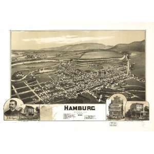    1889 Map of Hamburg, Berks Co., Pennsylvania