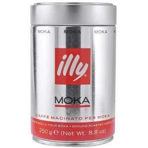  Illy MOKA stovetop, medium grind, ground coffee, 8.8oz can 