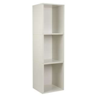 Way Basics Cube Plus Eco Friendly Modern 3 Shelf Storage Unit, White 