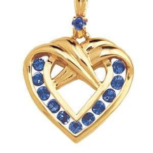  Birthstone Heart Pendant   September (Sapphire) Jewelry