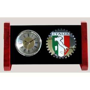  Italy with Boot Lucite Emblem Desk Clock