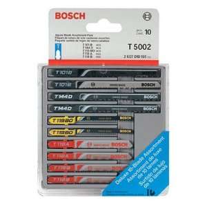  Bosch T5002 10 Piece Assorted T Shank Jig Saw Blade Set 