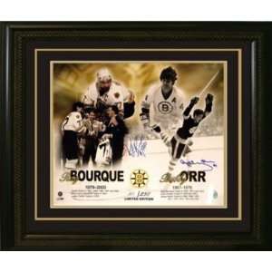 Bobby Orr & Ray Bourque Dual Signed 16X20 Deluxe Frame   Memorabilia 