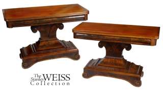 SWC Large Mahogany Classical Card Tables, Phil., 1830  