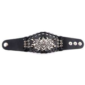  Genuine Leather Bracelet   Devil with Metal Spike Jewelry