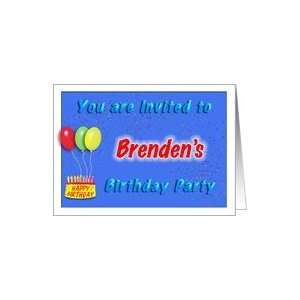  Brendens Birthday, Invitation to the Party Card Toys 