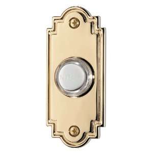   PB15LPB Wired Lighted Door Chime Push Button, Polished Brass Finish