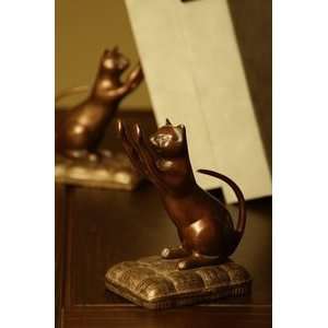  Bronze Scratching Cat Bookends Set