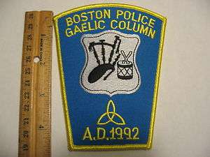 BOSTON POLICE PIPE BAND IRISH BAGPIPE GAELIC COLUMN PIPES DRUM MASS EM 