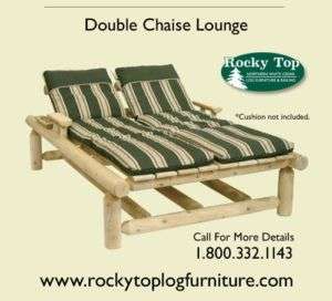 Double Chaise Lounge,Cedar Rustic Log Deck Furniture  