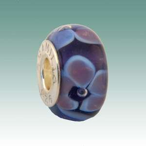 Authentic Chamilia Murano Glass Bead Lavender Petals    OB 166  