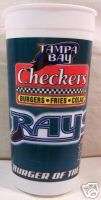 DEVIL RAYS CHECKERS 2005 PLASTIC CUP WITH HOME SCHEDULE  