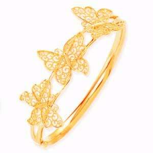  14k Gold Butterfly Scroll Bracelet Jewelry