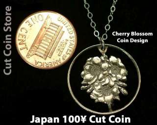 Japan 100 yen Cherry Blossom flower cut coin store jewelry