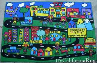 3x5 Rug Welcome To Silly City Alot TOD PAR Kids Play  