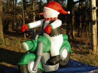   Snowman on Motorcycle Chopper Bike Christmas Airblown Inflatable